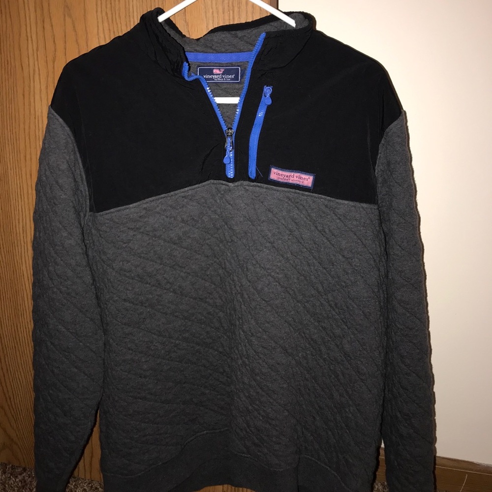 Vineyard Vines 1/4 blue zip shep shirt